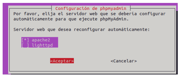 configuración phpmyadmin